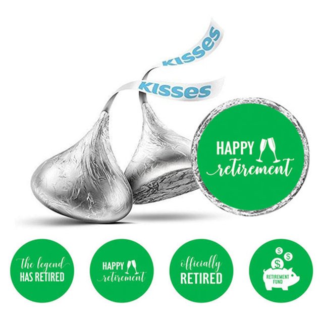 Darling Souvenir 190 Pcs Retirement Party Favor Stickers chocolate Candy Labels-Green
