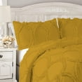 thumbnail image 3 of DNG Creations 1 Piece Ruffle Ribbon Design Comforter ( Oversized Queen Size ) Ultra Soft All-Season 550 GSM 800 Threads Count,100% Egyptian Cotton - Solid Gold Colour, 3 of 5