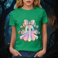 thumbnail image 6 of TOWED22 Halloween Shirts for Women Bow Ghost Shirt Cute Spooky Tshirt Fall Flower Graphic Tees Short Sleeve Casual Tops(Green,M), 6 of 8