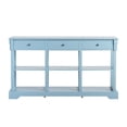 thumbnail image 6 of IVV 58.2" Console Table, Vintage Wood Sofa Side Table with 3 Drawers, and Open Shelf for Entryway Hallway Living Room (Blue), 6 of 9