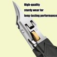 thumbnail image 3 of Black Anti-Slip Grip Gear Lock Nail Clipper Set, Ultra-Sharp Curved Blades for Precise Access to Grooves, Heavy Duty Pedicure Tool for Men & Seniors, 3 of 7