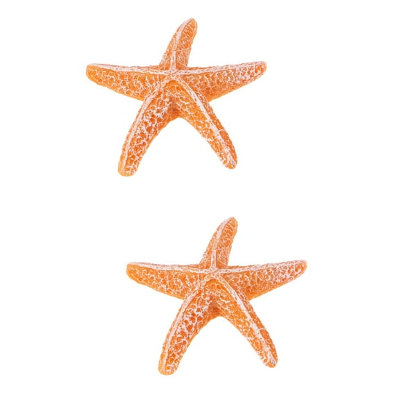 FONDOTIN Aquarium Ornament Orange Synthetic Resin Realistic Landscape 2Pack 3.5x3.5x0.8in