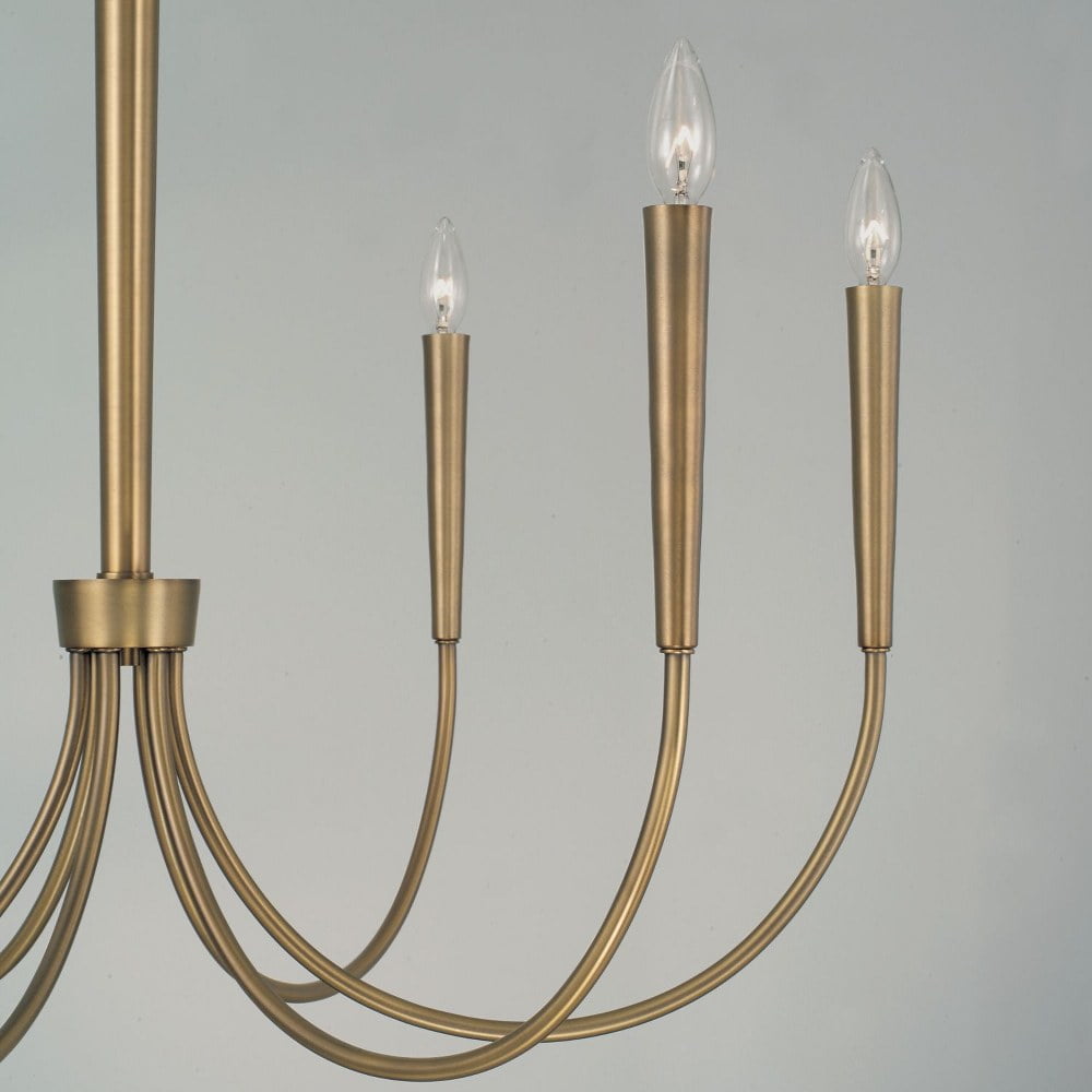 6 Light Chandelier In Modern Style-30.75 Inches Tall And 33 Inches Wide-Aged Brass Finish    -Traditional Installation Capital Lighting 445961Ad