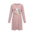 thumbnail image 6 of Taqqpue Womens Halloween Cotton Nightgown Long Sleeves Round Neck Sleepshirt Print Nightshirt Casual Plus Size Knee Length Sleep Dress Pullover Halloween Pumpkin Printed Sleep Shirt for Women, 6 of 6