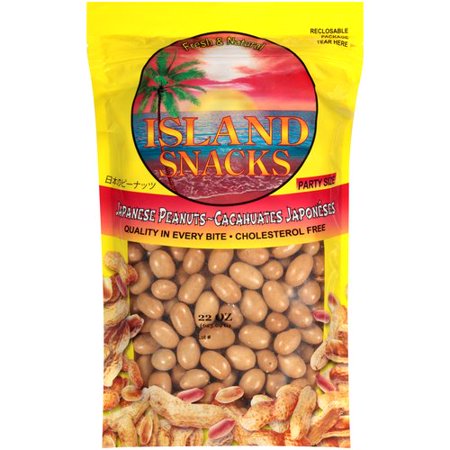 Island Snacks Cholesterol-Free Japanese Peanuts Party Size  22 Oz.