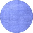 thumbnail image 1 of Ahgly Company Indoor Round Abstract Blue Contemporary Area Rugs, 3' Round, 1 of 4