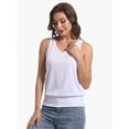 thumbnail image 3 of Women V Neck Tank Tops Summer Sleeveless Casual Tops Loose Fit Banded Bottom Shirts, 3 of 6