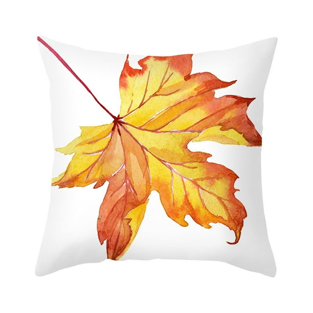 Dsscvnef Ensemble de Citrouilles Automne, Coussin Décoratif en Lin Imprimé Feuille d'Érable
