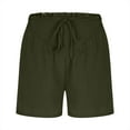 thumbnail image 7 of Yoga Shorts for Women New Flowy Shorts for Women Summer Casual High Waist Wide Leg Drawstring Short Pants with Side Pockets Army Green L, 7 of 7