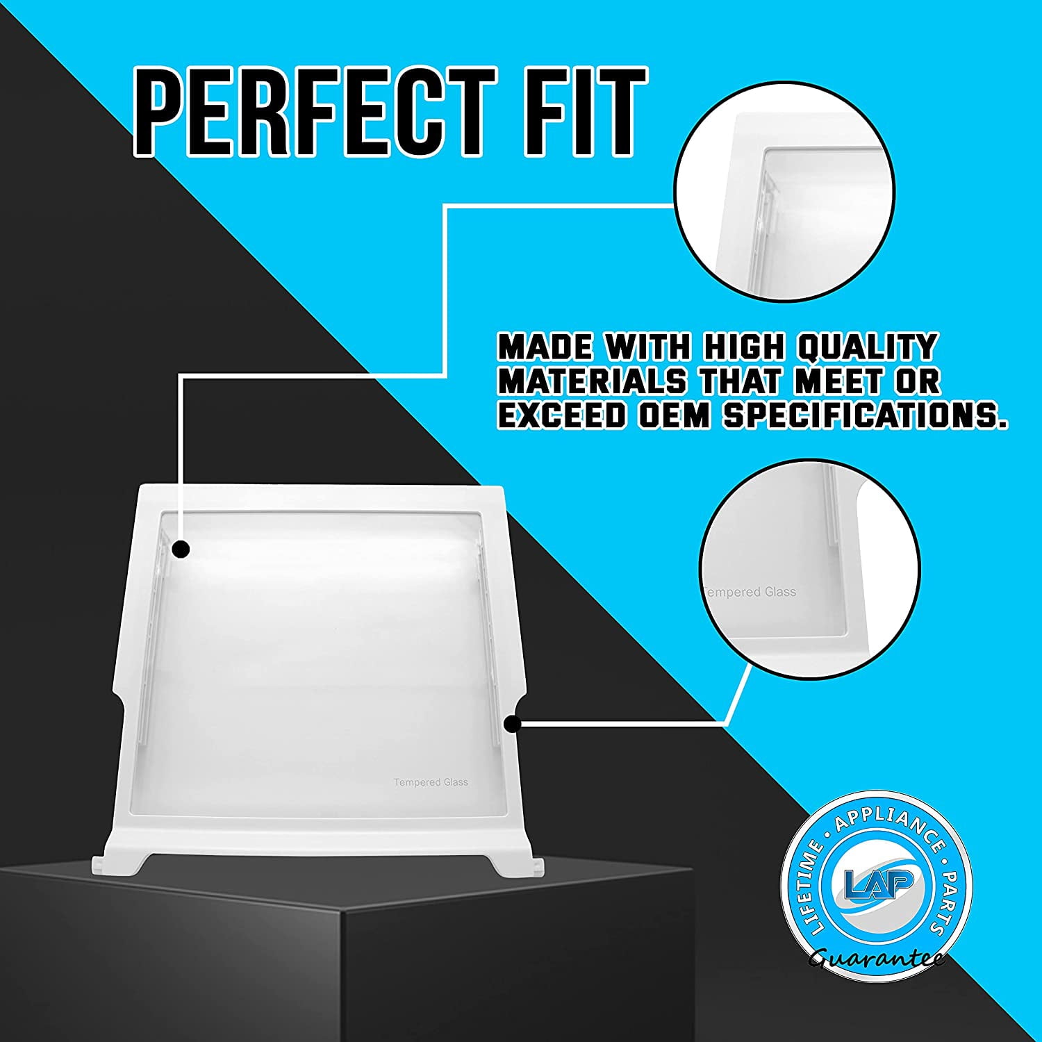 W10276341 Glass Shelf Compatible with Whirlpool Refrigerator - WPW10276341