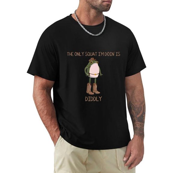 Only Squat Im Doin Is Diddly Frog Lover Meme Humor Quote Unisex T-Shirt, for men & women, up to size 5XL.