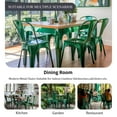 thumbnail image 6 of SOLEGGIATA Metal Dining Chairs Set of 6 Industrial Stackable Metal Chairs for Dining Room Farmhouse Bistro Indoor Outdoor Alpine Green, 6 of 8