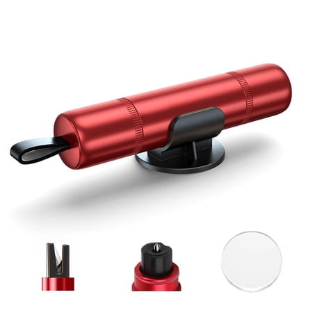 Car Window Breaker and Seatbelt Cutter 2 in 1 Portable Safety Hammer for Land and Underwater Car Emergency Escape Tool for Automotive Accidents Red