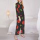 thumbnail image 3 of Balery Tomatoes1 Conjunto de Pijama con Estampado para Mujer, Conjunto de Dos Piezas con Manga Larga, Ropa de Dormir Suave con Bolsillos, Pijamas Cómodos-Large, 3 of 7