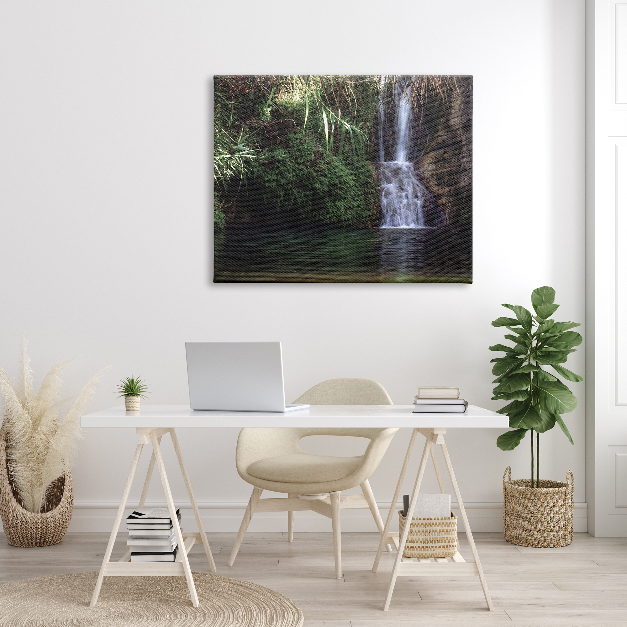 Stupell Industries Tranquil Waterfall Rainforest Environment Nature Clearing Photography Photograph Gallery Wrapped Canvas Print Wall Art, Design by Daphne Polselli