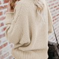 thumbnail image 6 of Lovskoo 2024 Sweaters for Women Trendy Long Sleeve Winter European American Loose Knitted V-Neck Sweater Top Coat Beige, 6 of 7