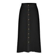 thumbnail image 5 of Kaemgyyd Midi Skirts for Women Summer High Waisted Button up A-Line Skirt Casual Solid Color Flowy Long Skirts for Women, 5 of 7