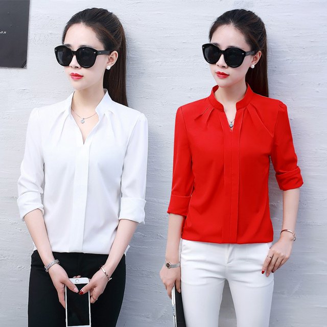 INFINITE Korean Office Lady Casual Mujer Blusa De Manga Largapangjing