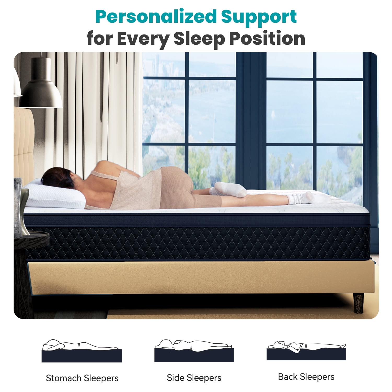 EDX 12 Inch Full Mattress and Spring Hybrid Foam for Pressure Relief, CertiPUR-US Certified Mattresses with Durable Support, Mattress in a Box, Medium Firm