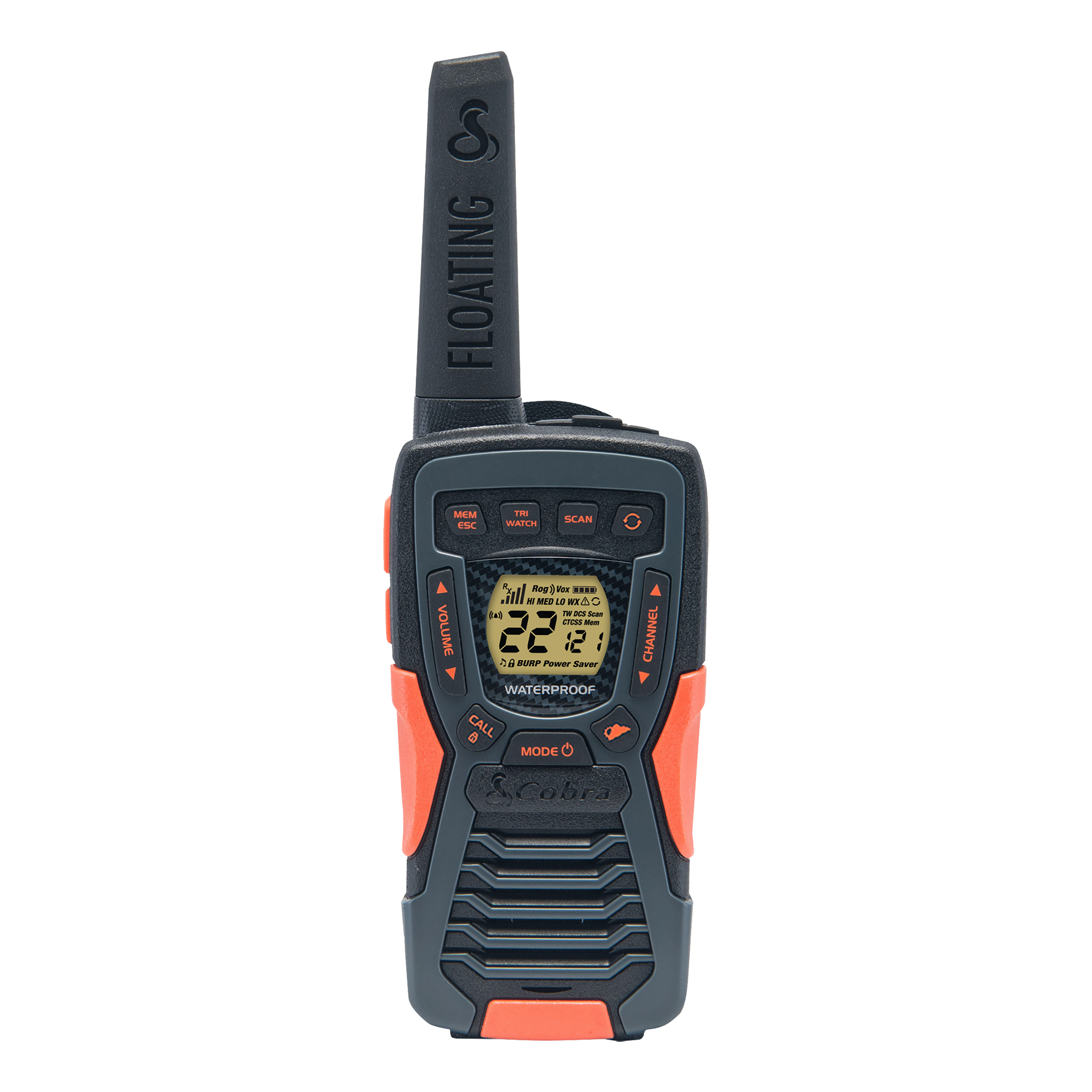 Cobra ACXT1037R Floating Walkie Talkie, 37-Mile Range