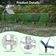 thumbnail image 7 of 16x3FT Metal Chicken Coop Run with Removable Cover, Lockable Door, Hexagonal Wire Mesh, UV/Weatherproof, Durable Galvanized Steel Poultry Cage for Chickens, Ducks, Rabbits, 7 of 7