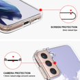 thumbnail image 4 of Galaxy S21 Case, Cute White Cloud Pattern Clear Design Transparent Plastic Hard Back Case with TPU Bumper Protective Case Cover for Samsung Galaxy S21 5G, 4 of 7