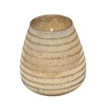 thumbnail image 1 of Benjara BM238226 64 oz Candle with Striped Glass Container, Gold, 1 of 4
