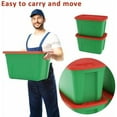 thumbnail image 3 of 4-Pack Christmas Storage Totes with Lids (Red/Green),18-Gallon(72-0uart) Organization Bins, 25.50"x17.00"x15.25 Holiday Organizer, Plastic Storage Container Made in the USA, 3 of 8