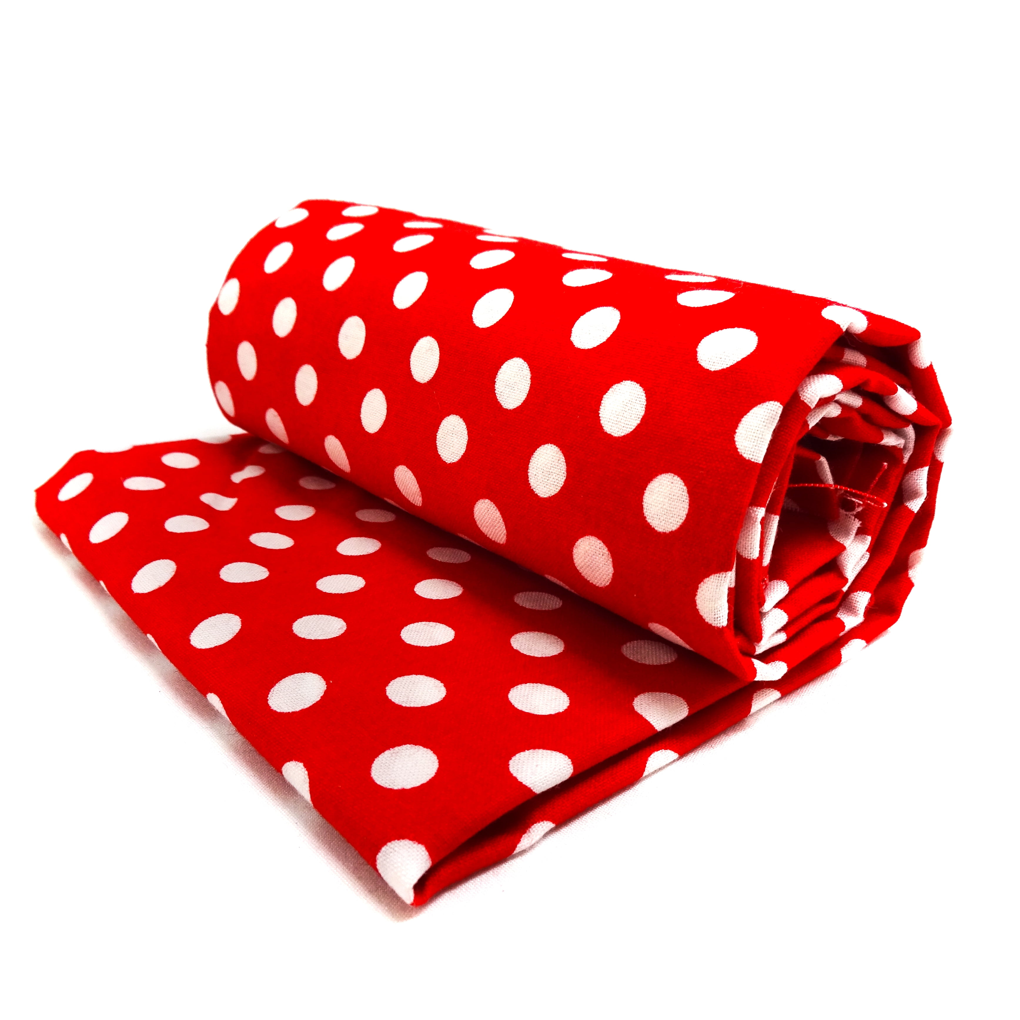Shason Textile 45" x 1 yd 100% Cotton Dot-Print Apparel Fabric, Red and White
