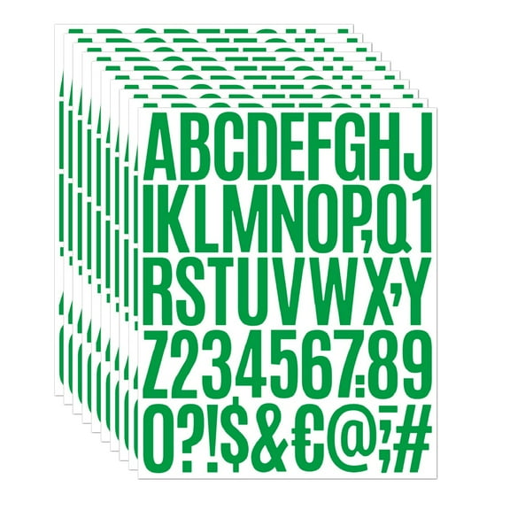 10 Sets Vinyl Letter Stickers,2 inch Self Adhesive Alphabet Numbers Stickers Waterproof Mailbox Numbers Sticker Letters for Mailbox,Window,Door,Signs,Cars,Boats (Green, 2 inch)