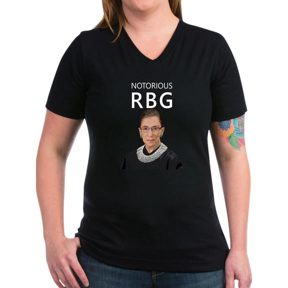 CafePress - Notorious RBG Women's V Neck Dark T Shirt - Women's V-Neck Dark T-Shirt