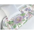 thumbnail image 3 of Vintage Bed Runner, Alstroemeria Flowers and Leaves Hand-Drawn Art on Plain Back, Decorative Accent Bedding Scarf for Hotels Homes & Guest Rooms, Twin, Peacock Green and Pale Purple, by Ambesonne, 3 of 3