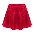 thumbnail image 4 of Doomiva Girls Jazz Latin Lyrical Dance Cos tumes Metallic Disco Dancewear Ballet Crop Top and Pleated Mini Skirt Red 14, 4 of 5