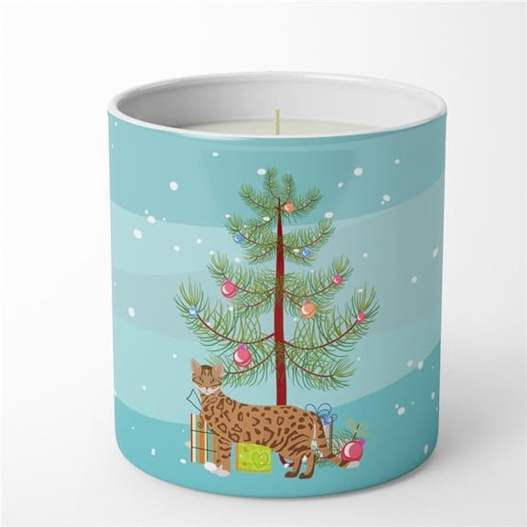 Carolines Treasures CK4586CDL 3.75 x 3.25 in. Unisex Cheetoh No.1 Cat Merry Christmas 10 oz Decorative Soy Candle