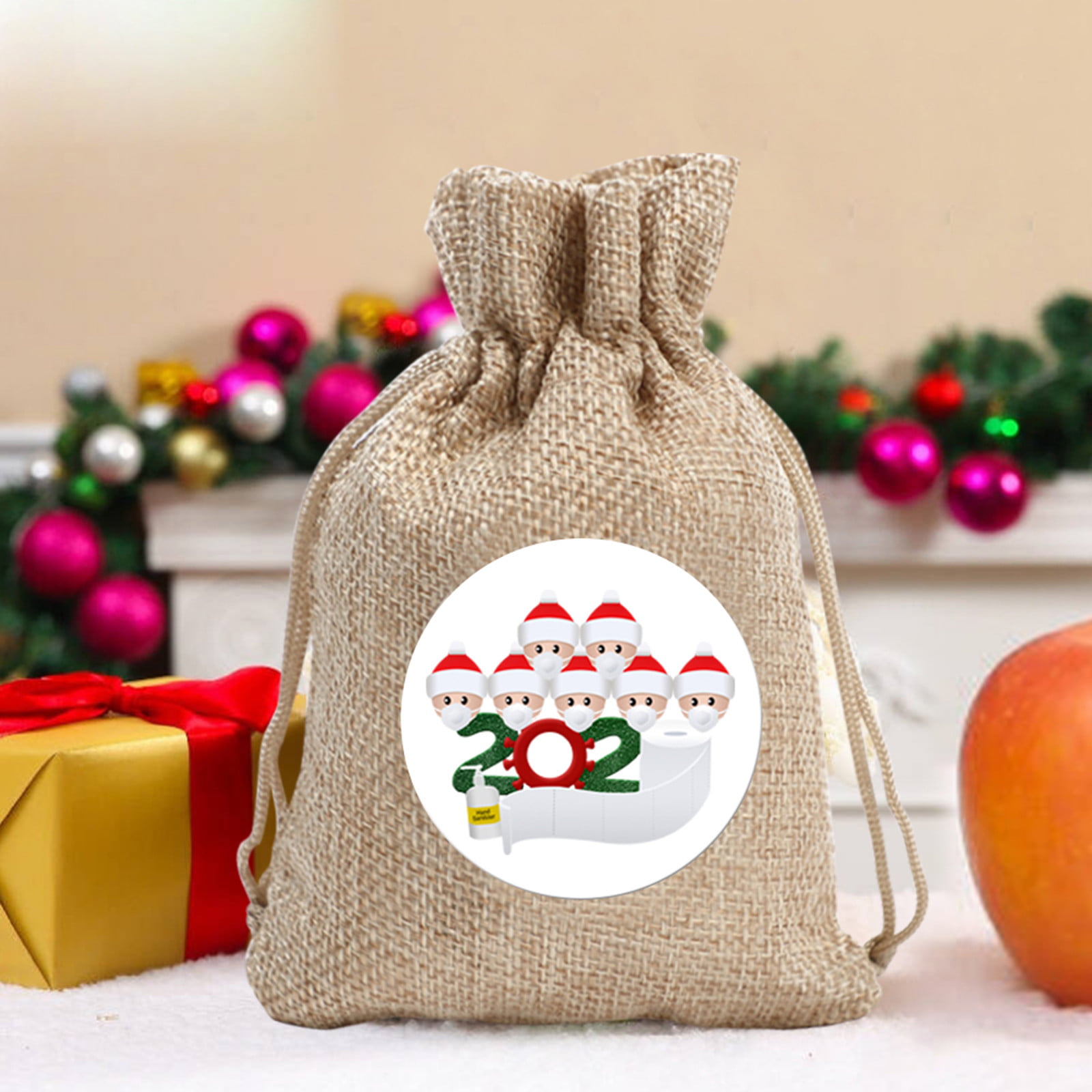 Details about   10X Reusable Christmas Drawstring Gift Bags Xmas Storage Wrap Present US 