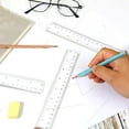 thumbnail image 4 of 3 Pack 8 Inch Plastic Rulers - Clear Acrylic Measuring Tools, Transparent Straight Edge Rulers for School, Office & Students, 4 of 7