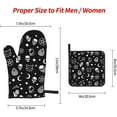 thumbnail image 2 of Skull Cat Moon Gothic Oven Mitts and Pot Holders Sets,Heat Resistant Non Slip Kitchen Gloves Hot Pads with Inner Cotton Layer for Cooking BBQ Baking Grilling, 2 of 6