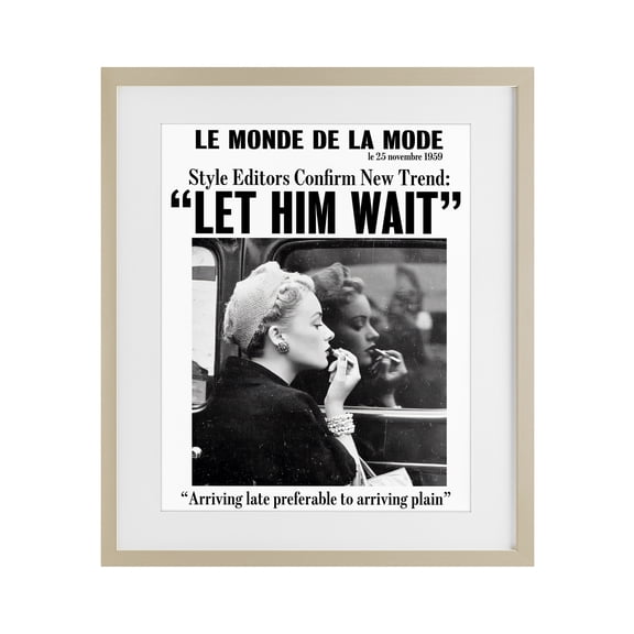 Stupell Industries Eclectic Let Him Wait Advice Birch Framed Print Under Glass, 13 x 16, by Annabelle Hall