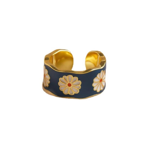 Anillo Abierto Ajustable Anillo De Flor De Margarita Anillo Unisex Regalo Para Amantes Inevent AP005734-00