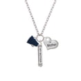 thumbnail image 2 of Delight Jewelry Silvertone Small Navy Blue Megaphone Always My Mother Bar Zoe Necklace, 2 of 4