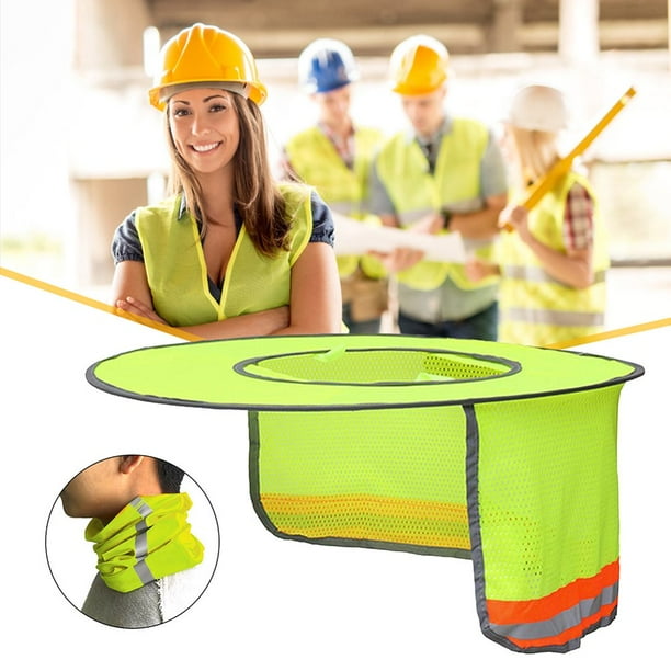 Casque De Protection Solaire, Pare-soleil à Large Bord En Maille, Chapeau De Protection Solaire Réfléchissant Haute Visibilité (jaune Fluo