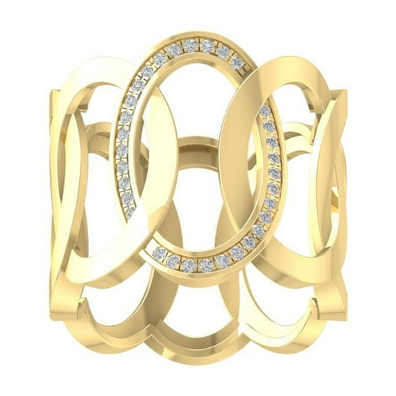 ARAIYA FINE JEWELRY 10K Yellow Gold Round-shape Diamond Fashion Ring (1/6 cttw, I2-I3 Clarity, I-J Color) Size 10