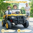 thumbnail image 5 of TOKTOO 24V Powered Ride on Dump Truck, Caterpillar Licensed 24V Ride Ons, 2 Seater 24 Volt Ride on Toy for Big Kid with 400W Powerful Wheels, Ride on UTV Car with Dump Bed, Remote, Aged 3-8Y, Yellow, 5 of 9