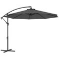 thumbnail image 1 of Outsunny Parasol de Patio de Luxe 10 Pieds, Parasol de Marché Extérieur, Gris, 1 of 10