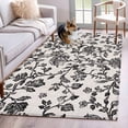 thumbnail image 2 of Farmhouse Black Large Area Rugs for Bedroom Living Room, Soft Non Slip Carpet Bedside Rug, Vintage Flower Leaf Botanical Plant Rectangular Floor Cover Kitchen Accent Rug 4'x6' for Dining Room/Office, 2 of 9