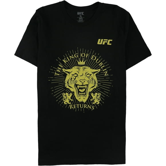 UFC Mens The King Of Dublin Returns Graphic T-Shirt, Black, Large