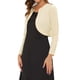 thumbnail image 4 of Cárdigan ligero de manga larga con cuello redondo para mujer, bolero recortado, XL, beige, 4 of 7