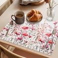 thumbnail image 3 of Spring Wildflower Placemats Set of 12, Watercolor Gradient Red Pink Flowers Grey Plant Leaf Non-Slip Place Mats Washable Table Mats for Kitchen Dining Table Decorations Indoor/Outdoor, 3 of 9