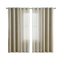 thumbnail image 2 of VCNY Home Hudson 4-Piece Leaf Blackout Sheer Curtain Panel Set, Taupe, 38" x 84", 2 of 5