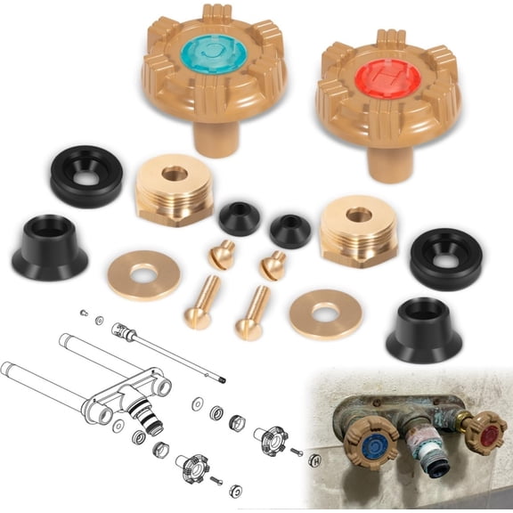 Easy Solder Plumbing Repair Kit Metal Handle Valves Seat Washer Nut RK-22MH